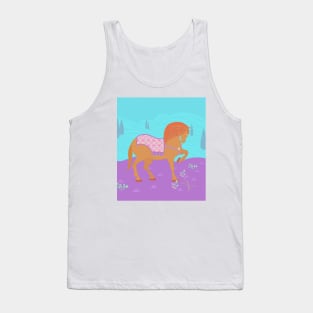 Persian Horse Trotting in a Meadow Tank Top